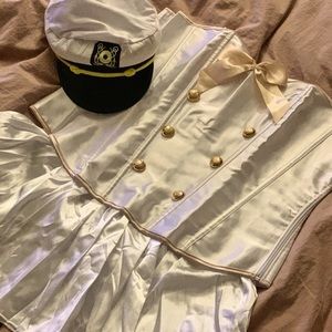 1x to 2x Plus size Steel Boned Corset Navy Officer …​